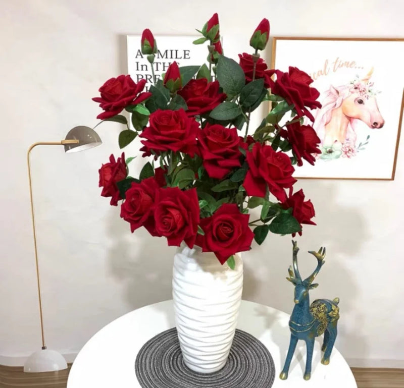 🌹 Ramo de Rosas Vermelhas Artificiais | Sua Casa Nova