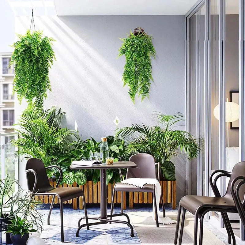 🌿Ramos de Folhagem Artificial Decorativa – 2 und | 82cm | Sua Casa Nova