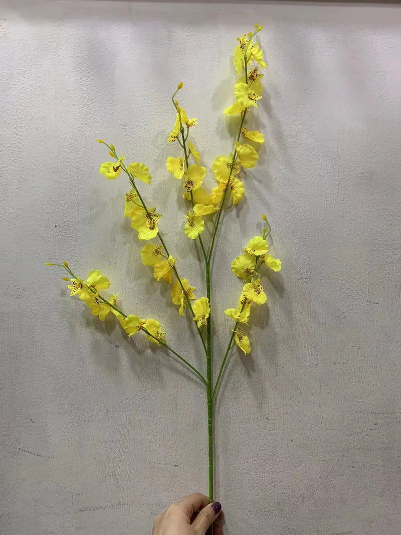 🌿 Planta Galho Orquídea Chuva de ouro artificial amarela - 92cm | Sua Casa Nova