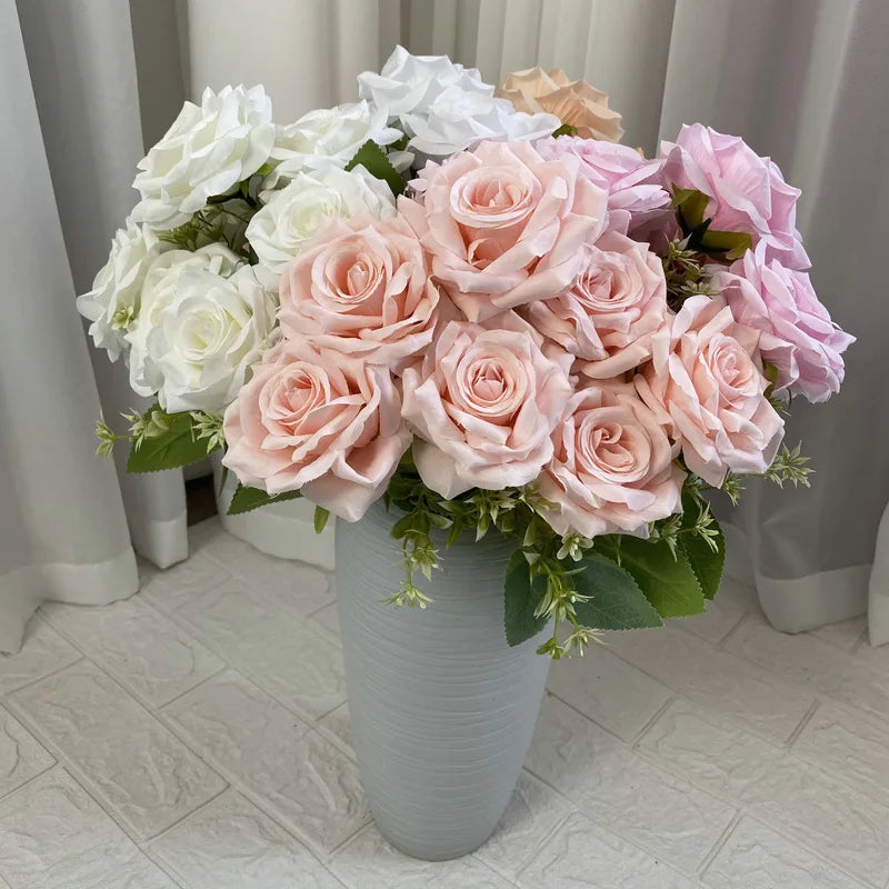 🌹 Rosa Paris Artificial - 9 Cabeças