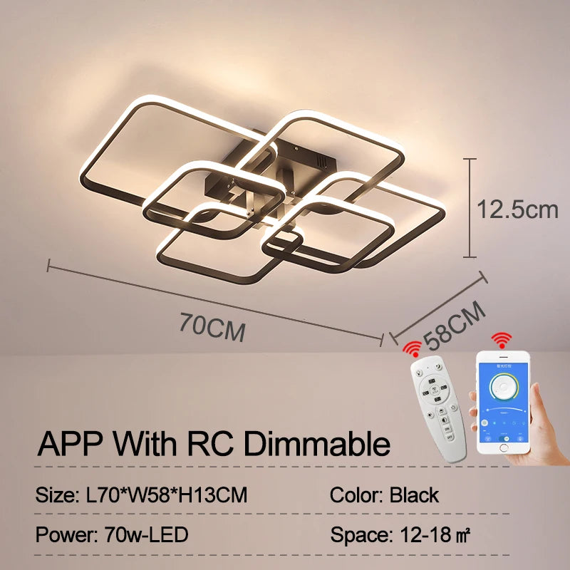 Lustre Moderno BK-20 com Controle Remoto / casa inteligente alexa moderno led lustre luminárias | Sua Casa Nova 💡