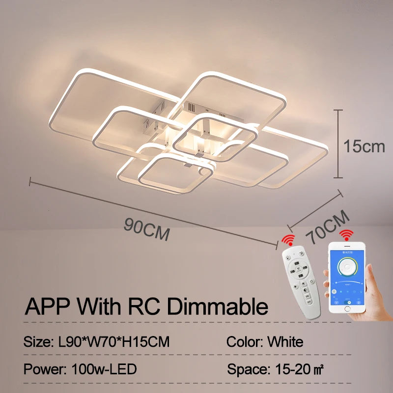 Lustre Moderno BK-20 com Controle Remoto / casa inteligente alexa moderno led lustre luminárias | Sua Casa Nova 💡