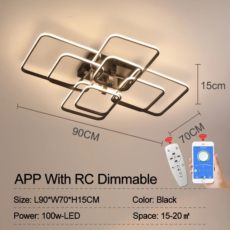 Lustre Moderno BK-20 com Controle Remoto / casa inteligente alexa moderno led lustre luminárias | Sua Casa Nova 💡