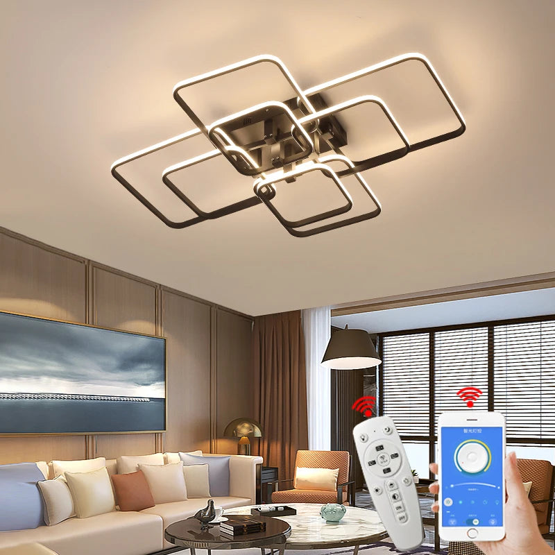 Lustre Moderno BK-20 com Controle Remoto / casa inteligente alexa moderno led lustre luminárias | Sua Casa Nova 💡