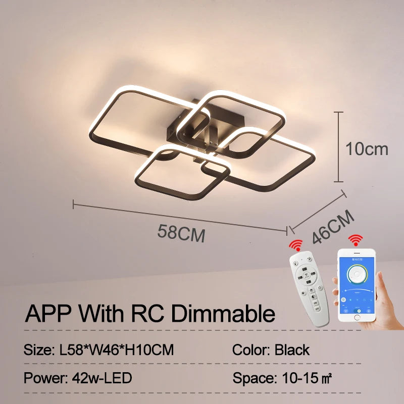 Lustre Moderno BK-20 com Controle Remoto / casa inteligente alexa moderno led lustre luminárias | Sua Casa Nova 💡