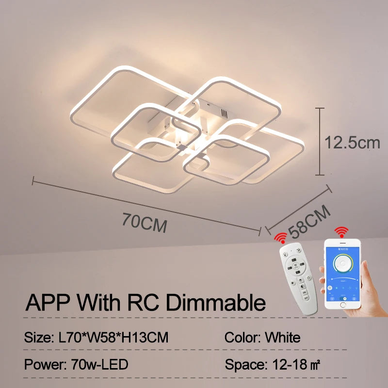 Lustre Moderno BK-20 com Controle Remoto / casa inteligente alexa moderno led lustre luminárias | Sua Casa Nova 💡