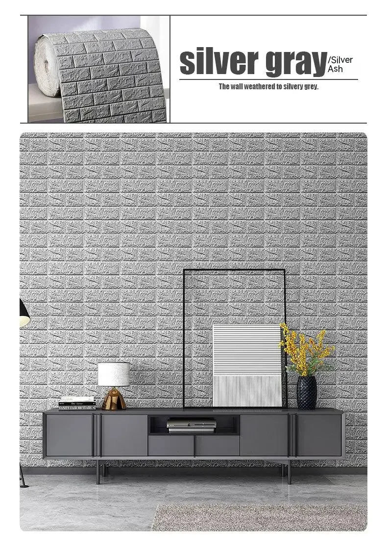 Adesivo de Parede 3D Tijolinho 70cm x 1/5/10m 3d | Sua Casa Nova🏡✨