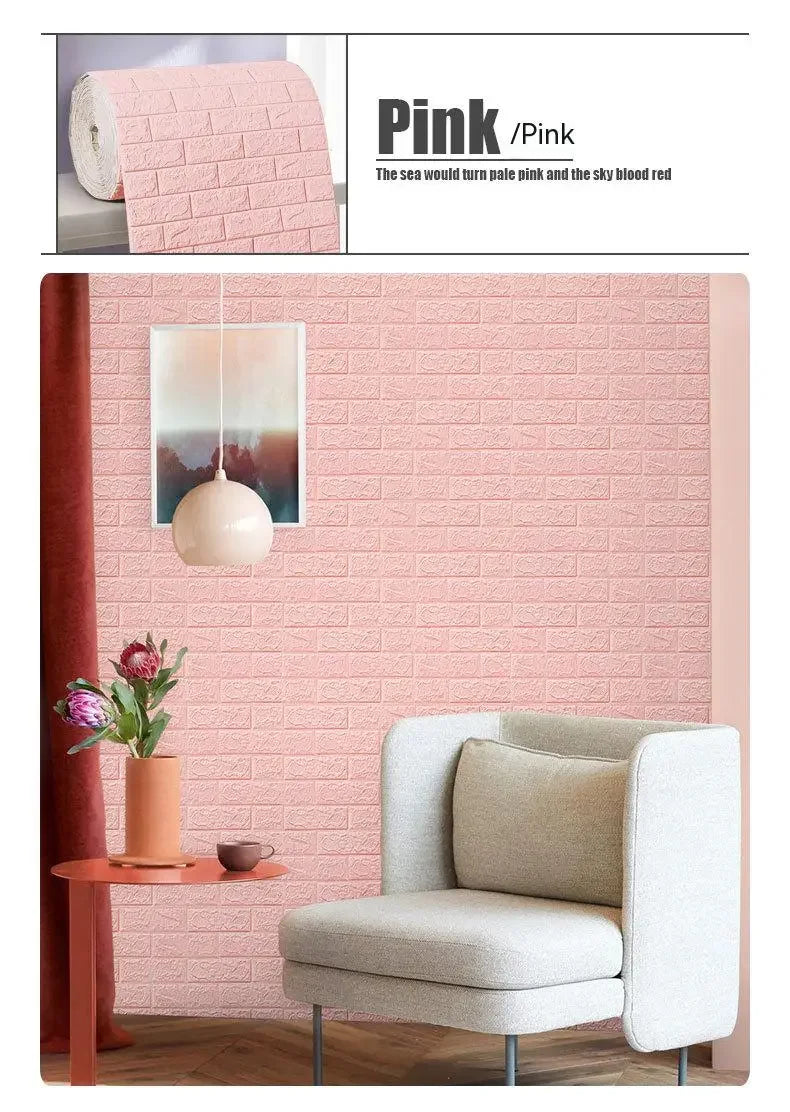Adesivo de Parede 3D Tijolinho 70cm x 1/5/10m 3d | Sua Casa Nova🏡✨