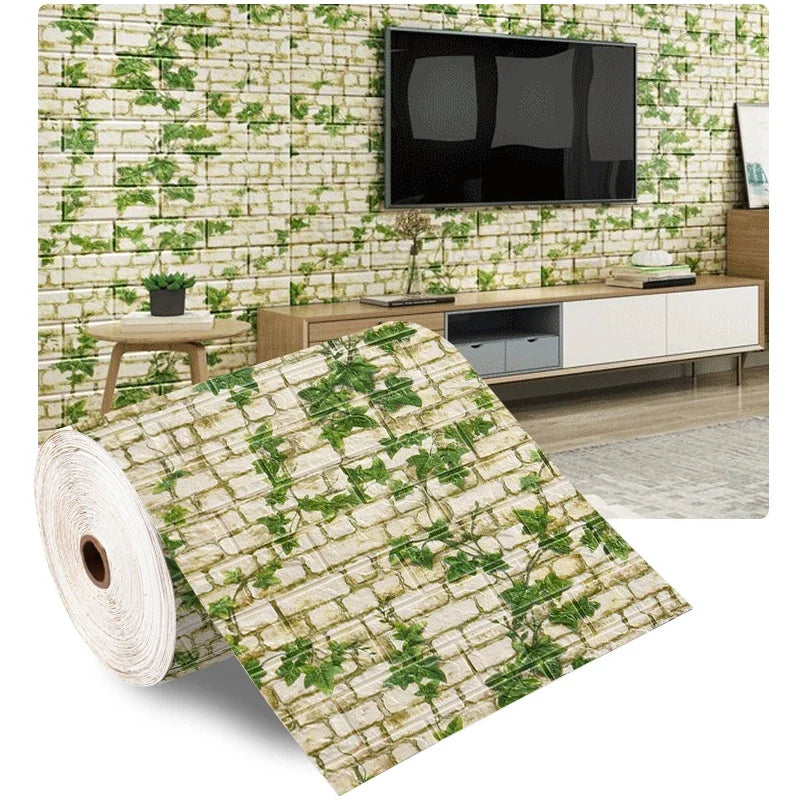 Adesivo de Parede 3D Tijolinho 70cm x 1/5/10m 3d | Sua Casa Nova🏡✨