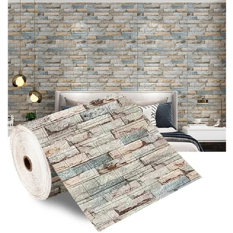 Adesivo de Parede 3D Tijolinho 70cm x 1/5/10m 3d | Sua Casa Nova🏡✨
