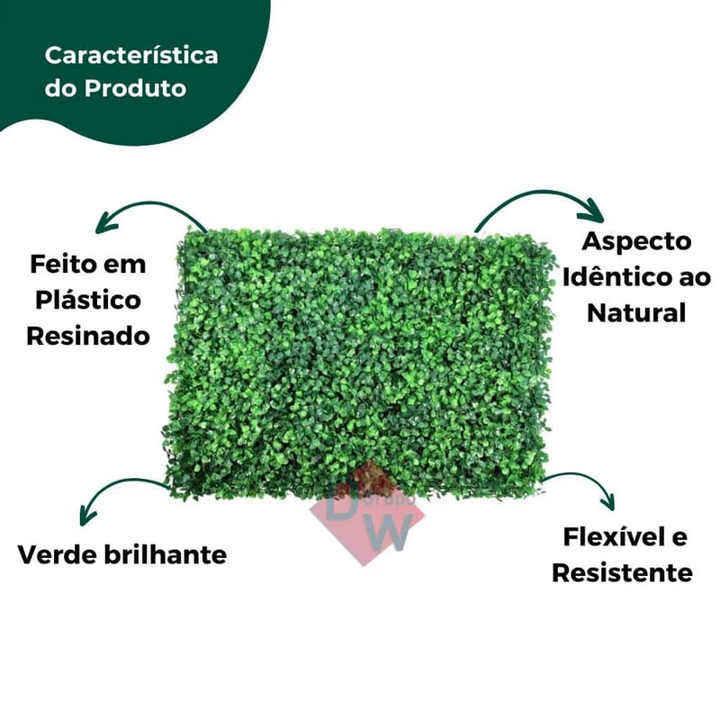🌿 Jardim Vertical Artificial – Placa de Buchinho 60x40cm 🌱💚