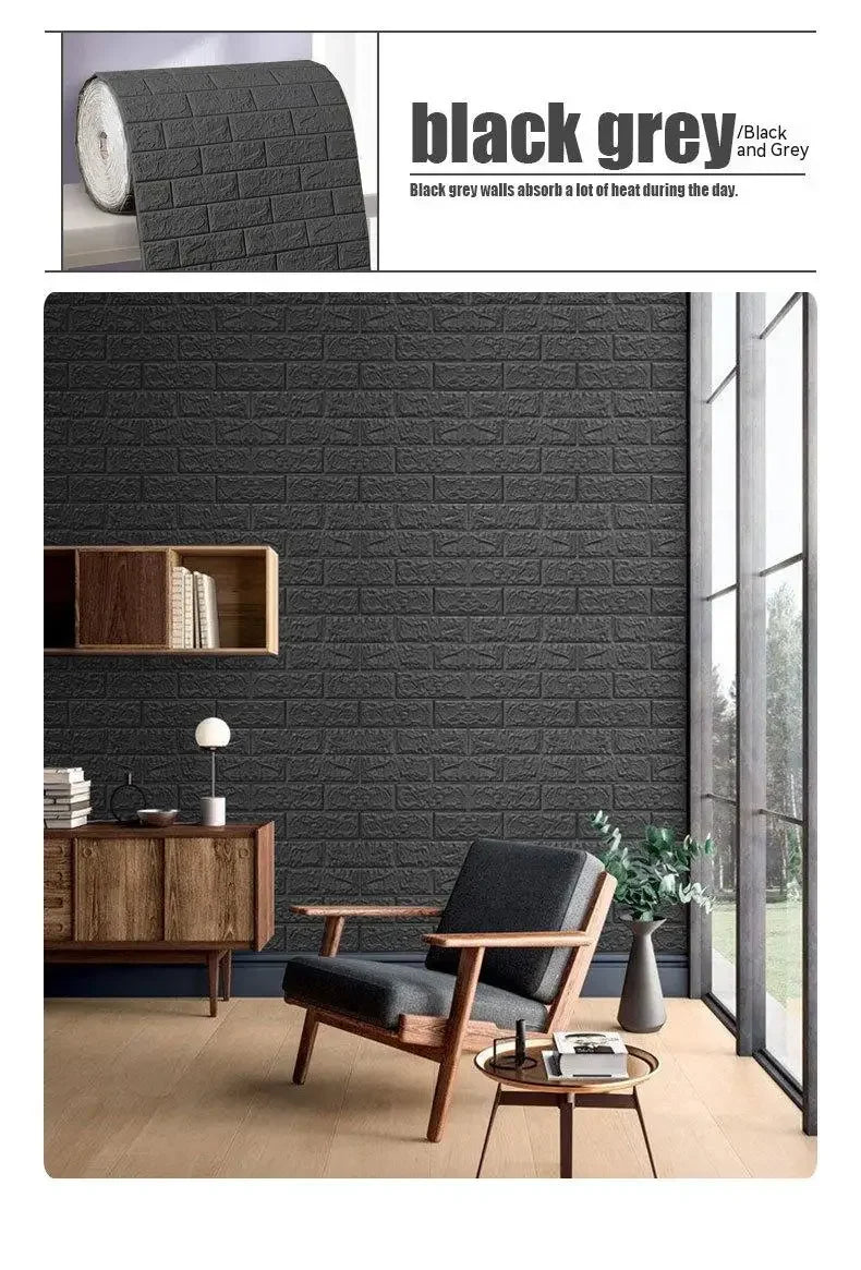 Adesivo de Parede 3D Tijolinho 70cm x 1/5/10m 3d | Sua Casa Nova🏡✨