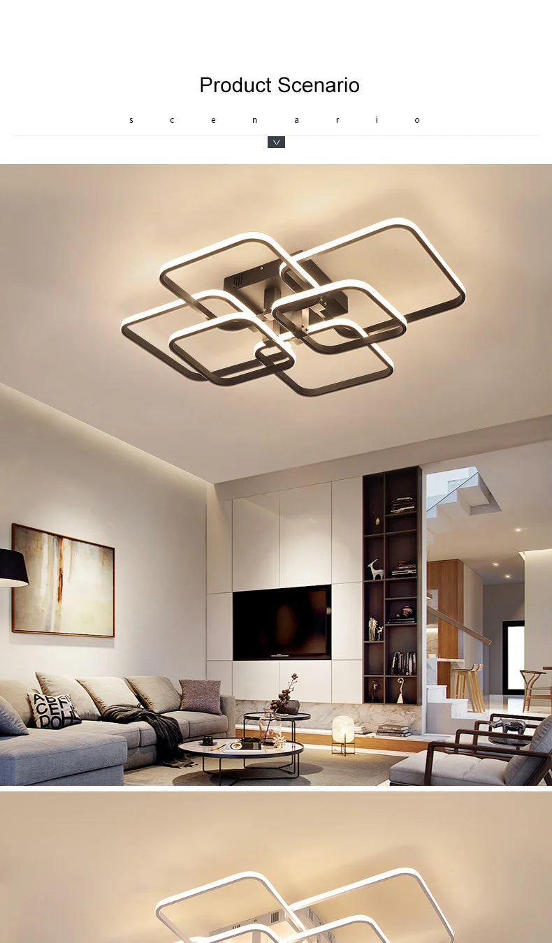 Lustre Moderno BK-20 com Controle Remoto / casa inteligente alexa moderno led lustre luminárias | Sua Casa Nova 💡