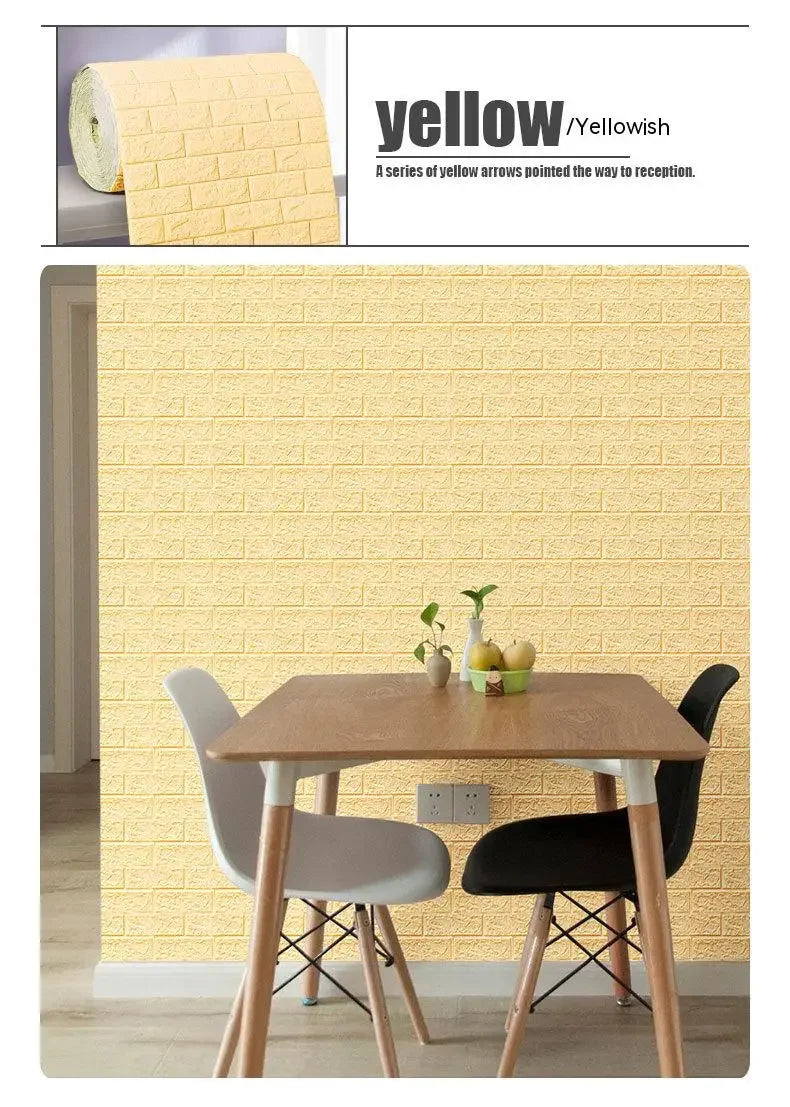 Adesivo de Parede 3D Tijolinho 70cm x 1/5/10m 3d | Sua Casa Nova🏡✨